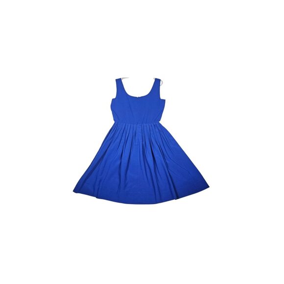 Calvin Klein Sleeveless Scoop Neck Pleated Chiffon Dress Blue - Picture 3 of 10